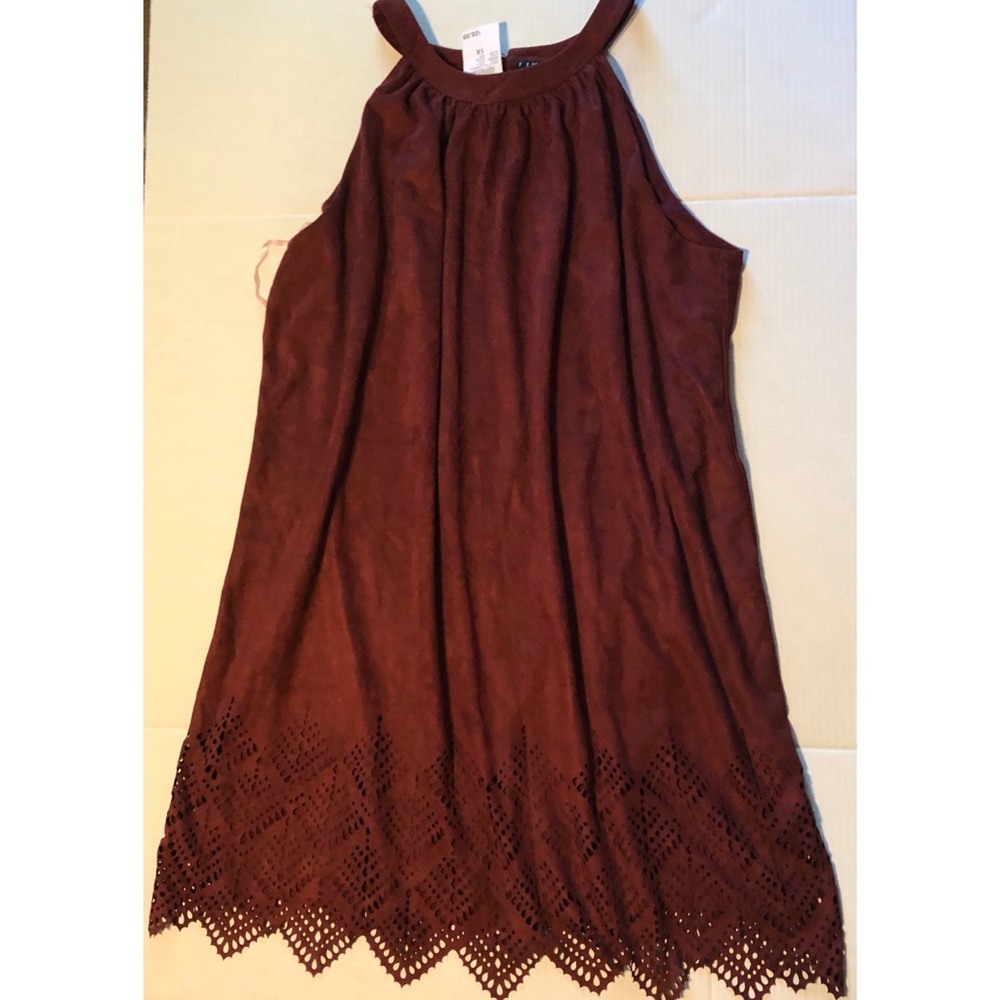 Burgundy velvet suede dress size 1X